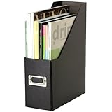 Snap-N-Store Jumbo Magazine File Box, Black Fiberboard with Content Label Holder, 4.50 Inches Width x 11.25 Inches Depth (SNS01637)
