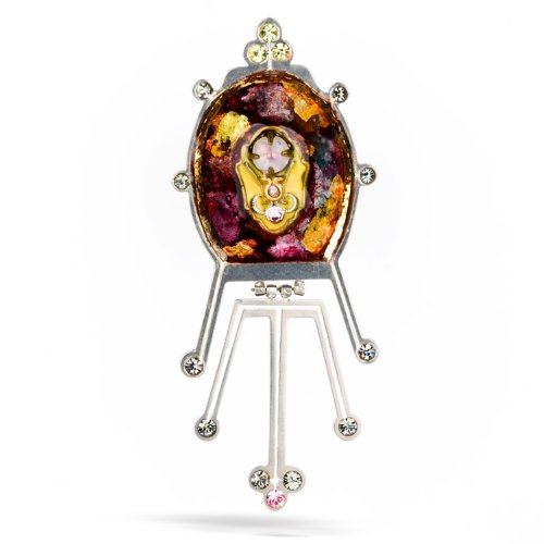 Nouveau Yellow & Pink Dangle Pin from the Artazia Collection #2510 GP OP