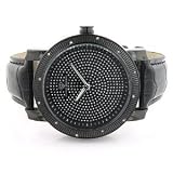 Black Mens Diamond Watch 0.10 ct Super Techno