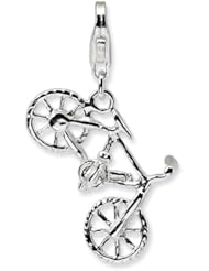 Sterling Silver 3-D Polished Bicycle w/Lobster Claw Clasp Clasp Charm