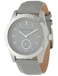 Kenneth Jay Lane Womens KJLANE-2314S-014C 2300 Series Grey Textured Dial Grey Leather Watch