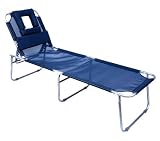 Face Down Dark Blue Folding Lounge Chair