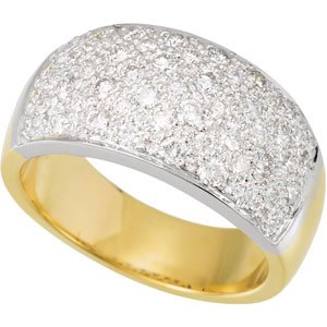 Genuine IceCarats Designer Jewelry Gift 14K White/Yellow Gold Two Tone Diamond Ring. Two Tone Diamond Ring In 14K White/Yellow Gold Size 7