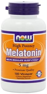NOW Foods Melatonin 5mg Vcaps, 180 Capsules