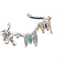 Southwest Spirit Mixed Metal Native American Designer Collaborative Butterfly Cuff Bracelet