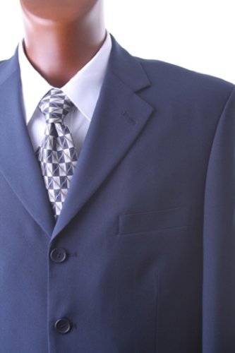 Men's Single Breasted 4 Button Navy Dress Suit