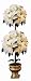 GKI Bethlehem Lighting Weatherproof 50-Light Double Topiary Poinsettia Tree, White