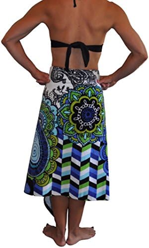 Simple Sarongs Women's Swimsuit Cover Up & Towel All-in-One One Size Blue Paisley