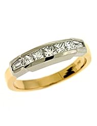 14K Two Tone Gold 0.55cttw Round Diamond Ring Band