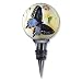Blue Butterflies Hand-painted Artist Paul Brent Wine Stopper
