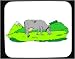Decorated Mouse Pad with cow, gray, eating, pasture, bell