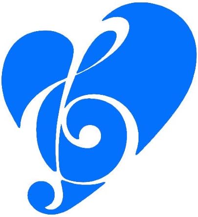 MUSIC NOTE HEART music love Vinyl Decal Window Sticker for Cars, Trucks, Windows, Walls, Laptops, and other stuff. (LIGHT BLUE, 8)
