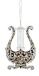 5" Seasons of Elegance Musical Instrument Ornate Harp Christmas Ornament