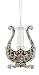 5" Seasons of Elegance Musical Instrument Ornate Harp Christmas Ornament