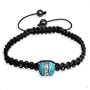 Shambala bracelet SL-art avec 2 h�misph�res turqoise et strass, Bande d'amiti�