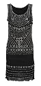 Ladies Womens Sexy Studded Sequin Mesh Christmas Party Dress in Black S/M-M/L