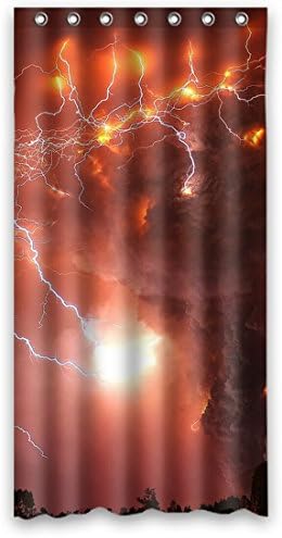Wenglee Lightning Print Waterproof Polyester Fabric Bath Shower Curtain 36" x 72",about 90cm x 183cm