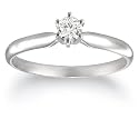 Platinum Round Solitaire Diamond Engagement Ring (1/4 ct, G-H Color, VS2 Clarity)