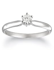 Platinum Round Solitaire Diamond Engagement Ring (1 4 Ct, G-H Color, Vs2... by 