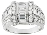 3.62CTW BELLA LUCE DIAMOND SIMULANT PLATINUM OVER STERLING SILVER RING