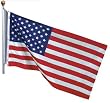Valley Forge 18-Foot In Ground Steel Flag Pole With 3-Foot x 5-Foot Polycotton Flag