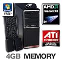 Gateway DX4200-09 - Tower - 1 x Phenom X4 9100e / 1.8 GHz - RAM 4 GB - HDD 1 x 640 GB - DVD?RW / DVD-RAM - Radeon HD 3200 - Mdm - Gigabit Ethernet - Vista Home Premium 64-bit - Monitor : none