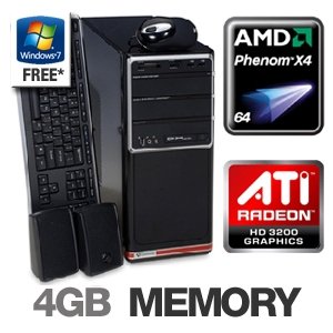 Gateway DX4200-09 - Tower - 1 x Phenom X4 9100e / 1.8 GHz - RAM 4 GB - HDD 1 x 640 GB - DVD?RW / DVD-RAM - Radeon HD 3200 - Mdm - Gigabit Ethernet - Vista Home Premium 64-bit - Monitor : none