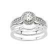 14K White Gold Diamond Wedding Set - 0.50 Ct.