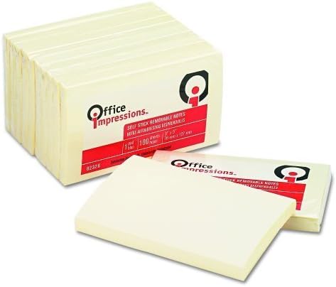 Office Impressions Yellow Self-Stick Notes, 3 X 5 Inches, 100-Sheets per Pad (12 Pads per Pack) (82328) by Office Impressions