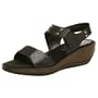 Aquatalia by Marvin K. Women's Badge Wedge Sandal,Black Calf,10 M