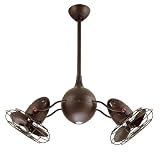 37" Acqua Textured Bronze Dual Head Rotational Ceiling Fan