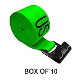 4'' X 30' Green Winch Straps with Flat Hook - Box of 10