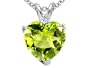 1.82 cttw Genuine Heart Shape 8mm. Peridot Pendant in 14 kt White Gold