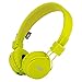 SODEE Folding Stereo Wired Headphones For Kids,Girls Headphones,Boys Headphone,In-line Microphone Remote Control Over ear Headphone with Soft Earpads for Cellphones PC Gaming Devices(Green)