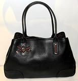 Gucci Princy Tote Large Black Leather Red Green Signature Bow Handbag