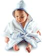 Luxury Embroidered Baby Robe - with Blue Trim