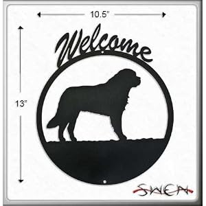 SAINT BERNARD Black Metal Welcome Sign