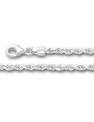 14K White Gold Solid Diamond Cut Royal Rope (Width 3mm)
