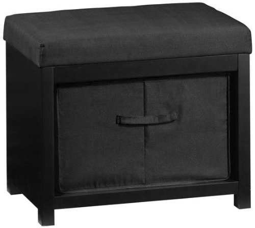 Soho Rhea Bench With 1 Basket, 1 BASKET, BLACK
