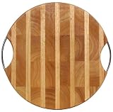 Wood Large Round Cutting Board Tray 14"D