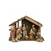 Elements 9pc Nativity with Wood and Moss Creche 8 Inch