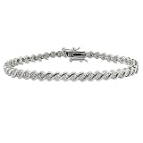 1 Carat Diamond Bracelet in Sterling Silver (J-K,I3), 7.5"