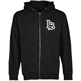 NCAA Long Beach State 49ers Black Logo Applique Midweight Full Zip Hoody