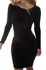 Long Sleeves Polyester/Spandex Cutout Open-Back Bodycon Dress/Club Dress 