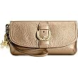 AUTHENTIC COACH SOHO ANTIQUE LEATHER GOLD CLUTCH 42048