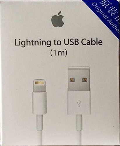 OEM Authentic Apple iPhone 5 5s 5c 6 6 Plus Lightning to USB Sync & Charging Data Cable & US Wall Adapter Charger - with Retail Box