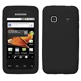 Solid Black Silicone Skin Gel Cover Case For Samsung Galaxy Prevail M820