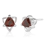 1.00 Carats Trillion Cut Garnet Earrings in Sterling Silver