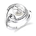 Artistic Teardrop 8.5mm Freshwater Cultured White Pearl Ring in Sterling Silver