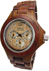 Tense Mens Wood Watch Sandalwood Hypoallergenic G4300S